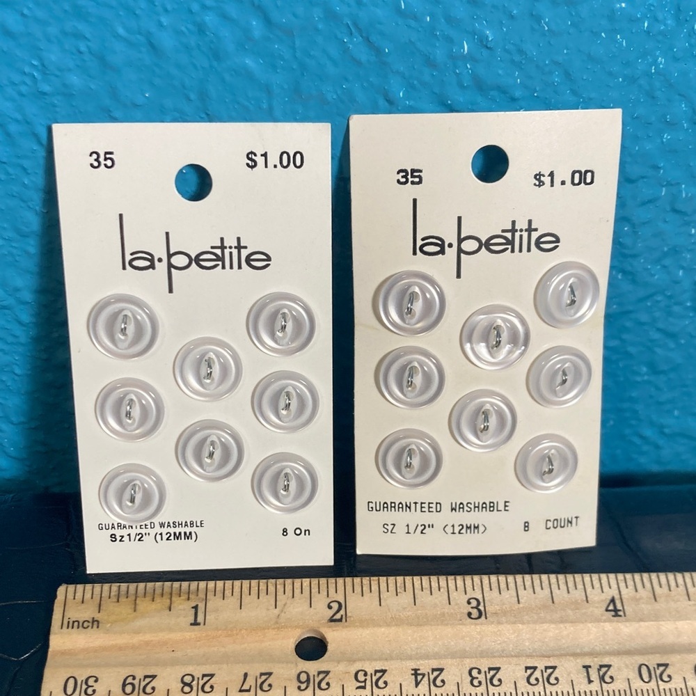 5 for $10: 16 la‎ petite Buttons 1/2” #35 MADE IN USA